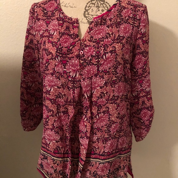 Kim Rogers Collection Fuchsia Floral Blouse - Picture 2 of 8